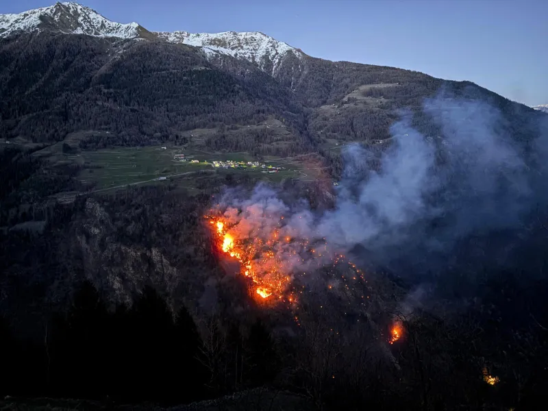 Waldbrand in Brusio GR